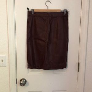 Pleather burgundy pencil skirt